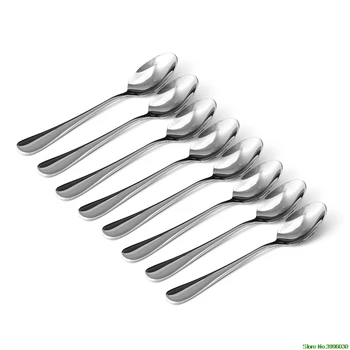 

2020 New 8 Pcs Demitasse Espresso Steel Stainless Spoon Tea Coffee Soup Rice