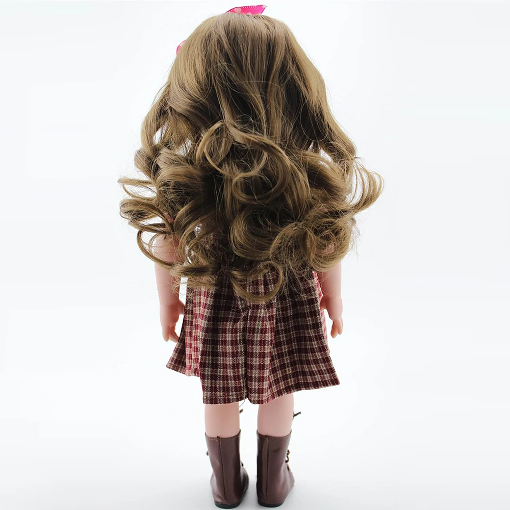 KAYDORA модная девочка кукла реборн 18 дюймов 45 м полная виниловая длинная Блондинка Кудрявые волосы красное платье Милая милая кукла Bebe Reborn