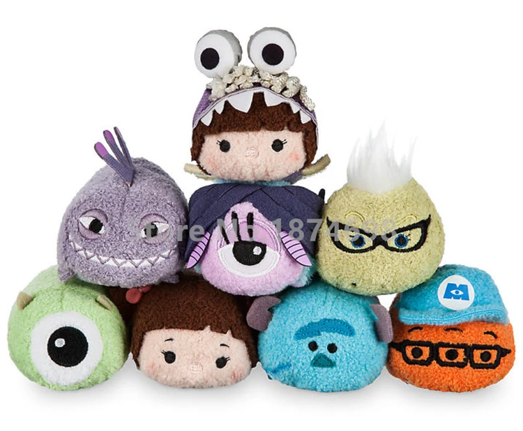 

Tsum Tsum Mini Plush Monsters University Mike Wazowski Sulley Randall Roz Cute Stuffed Smartphone Cleaner Toy Doll Gifts