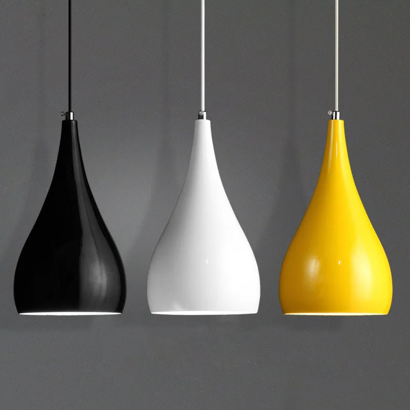 Minimalist Office Pendant Light White Black Yellow Drop Lights Modern Hanging Pendant Lamp Contemporary Restaurant Lighting Fixture Pendant Lights for Home (8)