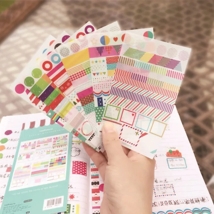 

1PACK(6 PIECES) Kawaii RAINBOW DecorativeCute stickers scrapbooking Decoration Gimue stationery Bullet journal stickers 06470