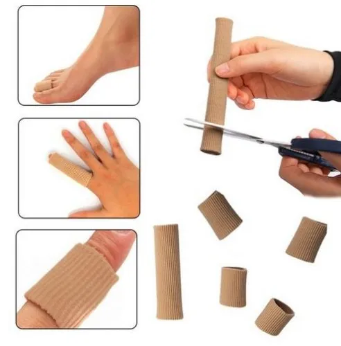 

15cm Fabric Gel Tube Bandage Finger Toe Protectors Feet Pain Relief Corns and Calluses Tube Bunion Guard 2pcs/lot