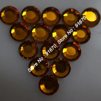 

Wholesale Hotfix DMC rhinestone motif DIY 288pcs /pack SS30 Topaz flat back crystal rhinestone for clothing christmas decoration