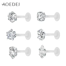 AOEDEJ 16g звезда горный хрусталь губная серьга кольцо для пирсинга сердце трагус спираль шпильки пирсинг для женщин ювелирные изделия тела