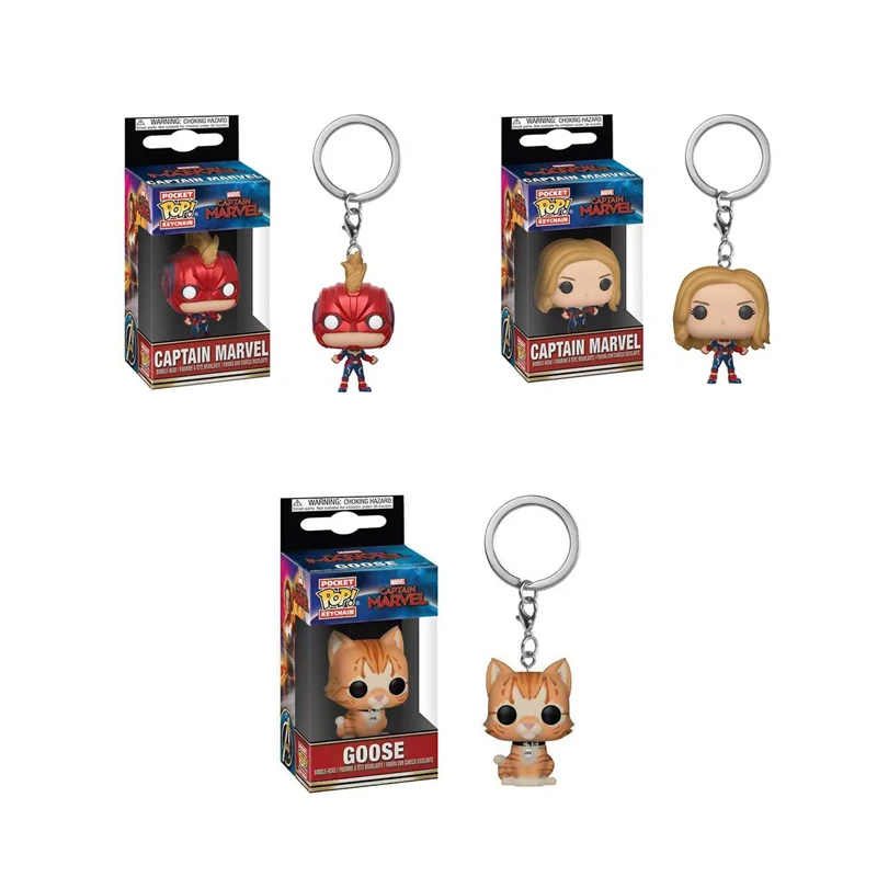 

Funko POP Keychain Captain marvel GOOSE PVC Action Figure Collectible Model toys for chlid
