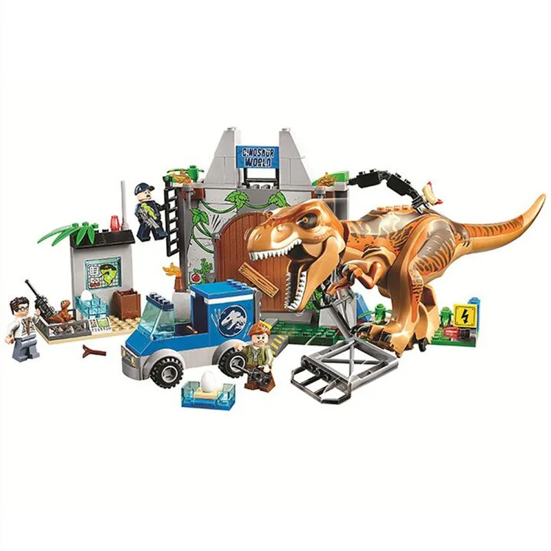 

New Legoing 10758 168pcs Jurassic World Dinosaurs Tyrannosaurus Rex Breakout Building Block Toys For Children Bela 10920