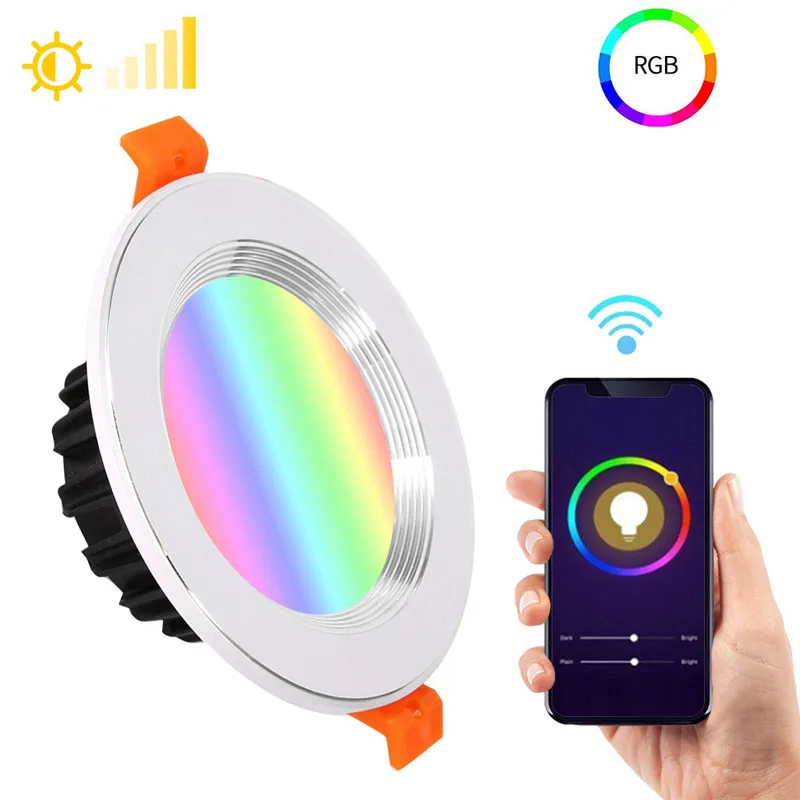 

WiFi Remote APP Alexa Voice Control LED Spot Light Smart Downlight RGB Energy Saving Dimming Multicolor Led Recessed Lights XNC