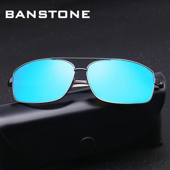 

BANSTONE Driver Goggles Anti-Dazzle Anti-Glare Metal Frame Sunglasses Classic Men UV400 Polarized Eyewear