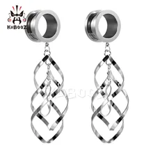 KUBOOZ винтовые беруши из нержавеющей стали, пирсинг, туннели, ювелирные изделия для тела, Висячие расширители, парные измерительные приборы