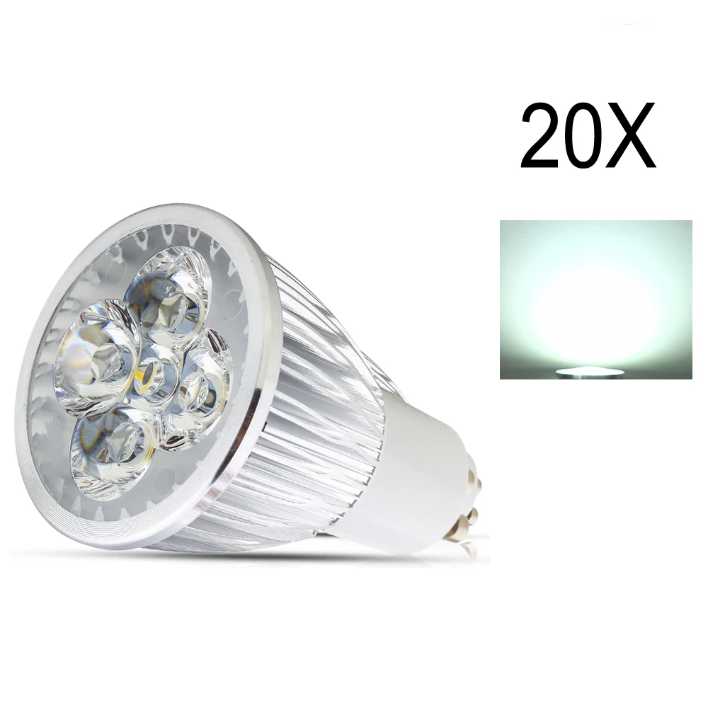 20x AC85-265V GU10 затемнения светодиодные лампы LED4W пятно света светодиодные Открытый Прожекторы теплые/холодный белый GU10 лампы высокой яркости