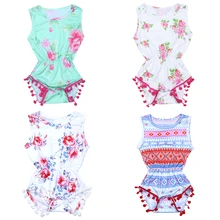 Baby Girls Romper Summer Floral Sleeveless Jumpsuit Infant Girls Floral Print Jumpsuit Kids Fashion Outfits High Quality