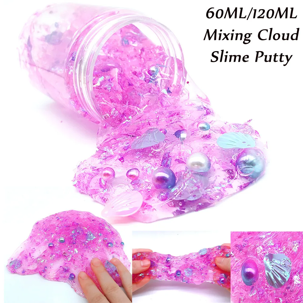 

MUQGEW poopsie slime surprise Purple Shell Colorful Mud Mixing Cloud Slime Putty Scented Stress Kids Clay Toy smooshy mushy #y2