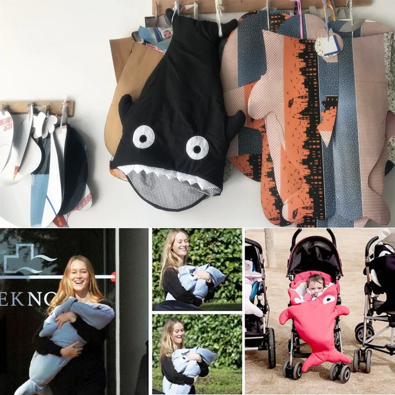 Günstig Warme Baby Schlafsack Weiche Baumwolle Dicke Decke Winter Shark Decke für Kinder Schlafsack Baby