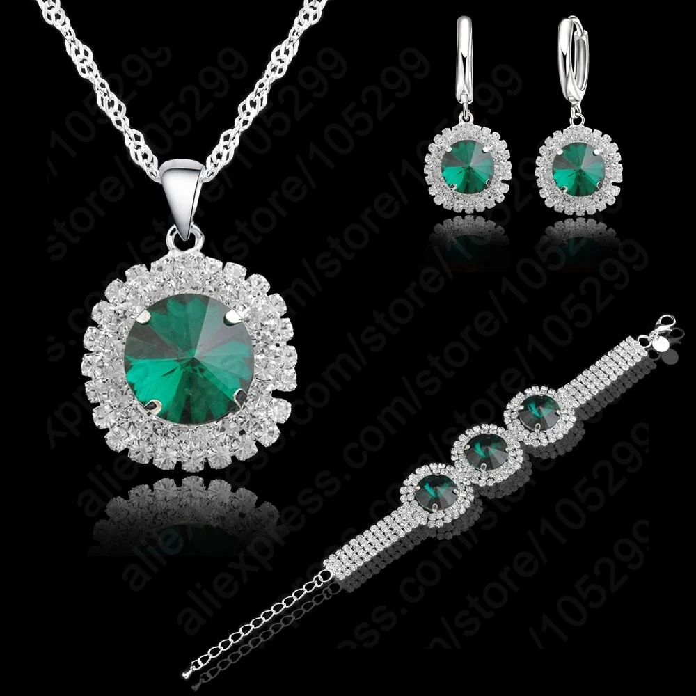 

JEXXI Romantic Women Wedding Jewelry Sets S90 Silver Cubic Zircon Necklace&Earring&Bracelet Set
