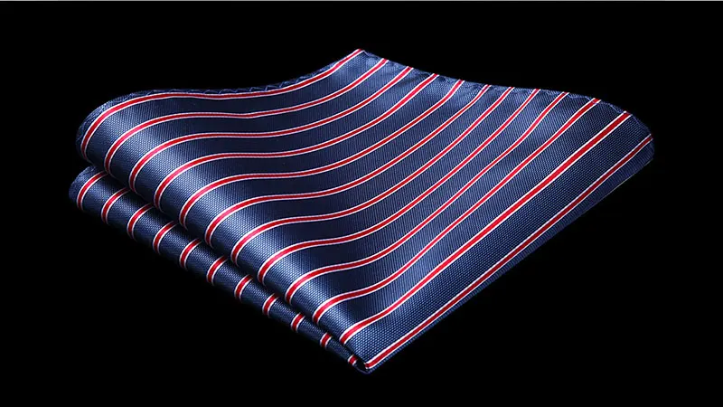 Галстук-бабочка носовой платок Набор мужские тканые вечерние свадебные темно-синие Красные Полосатые галстук-бабочка карман квадратный набор# BS721VS