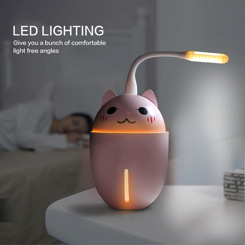 

Mini Cartoon USB Air Humidifier Aroma Diffuser With Changing LED Car Essential Oil Aromatherapy Diffuser