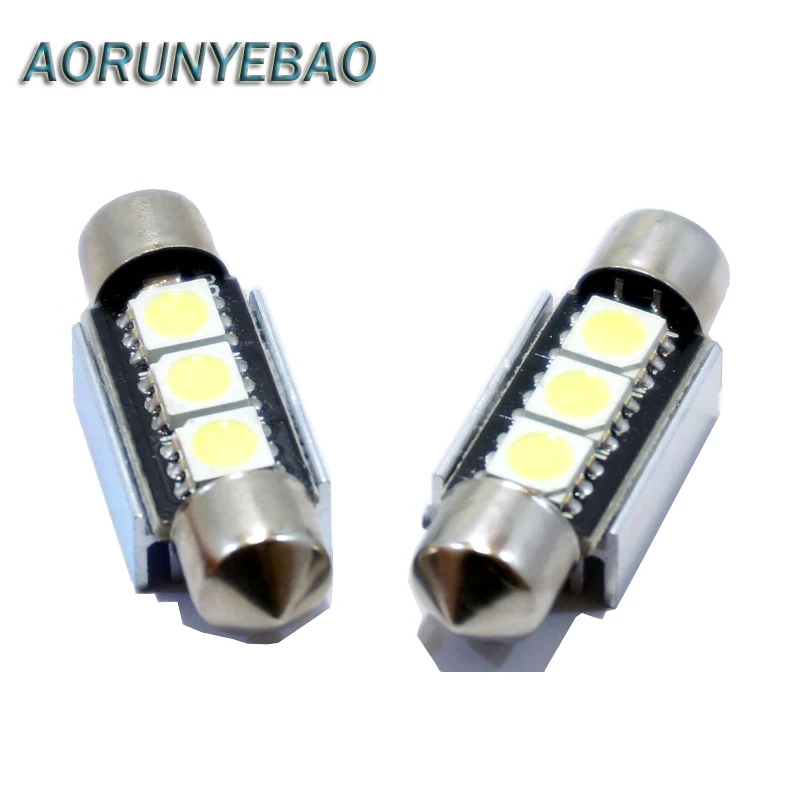 AOYUNYEBAO 100 шт. чисто белый купол Festoon 36 мм CANBUS без ошибок автомобильный 3