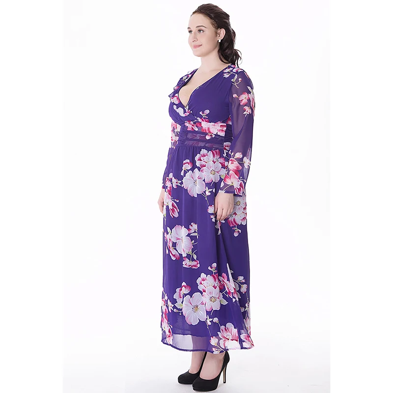 2018 Casual Spring Autumn font b Women b font Chiffon font b Dress b font V