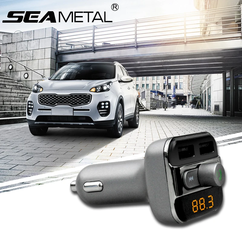 

Car Bluetooth FM Transmitter Universal Handsfree Car Kit Cars MP3 Audio Player Dual USB Ports For KIA Sportage 4 KX5 2016 2017