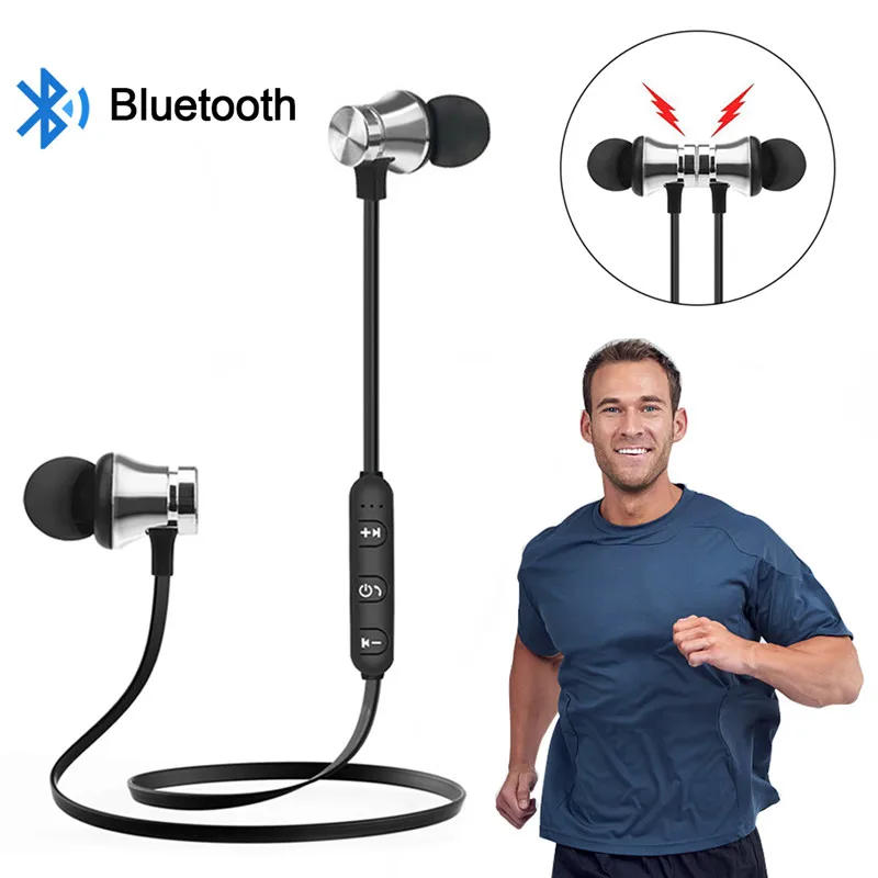 

S8 Bluetooth headphone wireless Magnetic earphone neckband MP3 music game video headset waterproof sport microphone earbuds