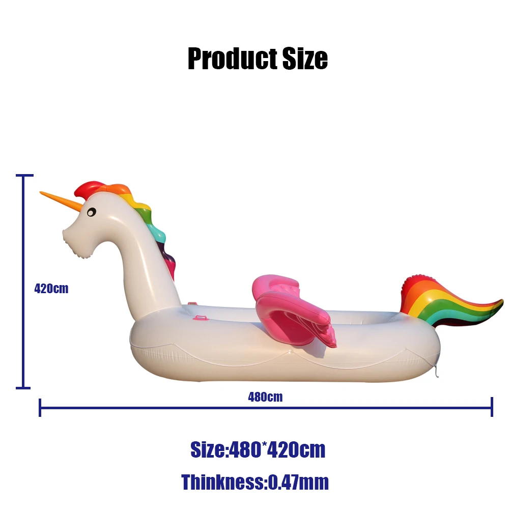 Giant swimming pool inflatable unicorn floats,inflatable rainbow unicorn party bird island float