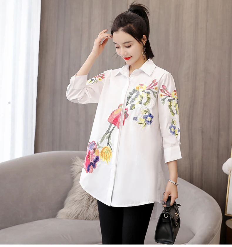 Women Blouse Embroidery Chinese Stlye Plus Size Blusa Feminina Summer Top Chemise Femme Tops Shirt Harajuku Womens Blouses (12)