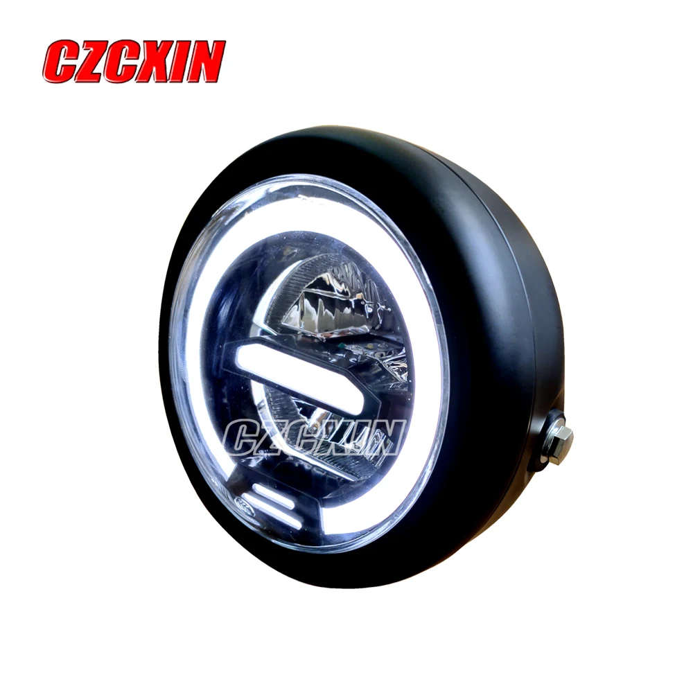 

Motorcycle headlight modified LED head light headlamp front lamp for Harley Cafe Racer Chopper Bobber HONDA CG125 SUZUKI GN125