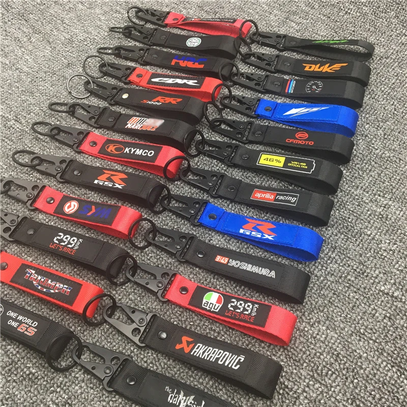 

Embroidery Key Holder Chain Collection Keychain For BMW Yamaha Kawasaki Ducati Honda Suzuki Motorcycle Embroidered Keyring