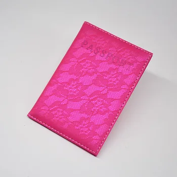

DIKEDAKU Lace Pu Leather Women Passport Cover Fashion Floral Solid Cover on The Passport Holder Lady Girls Passport Case Travel