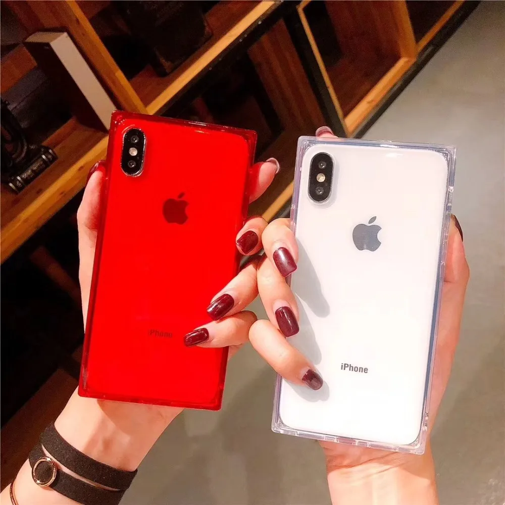 

Square Phone Case For iPhone XS X 8 7 Plus 6s Europe Soft shell Anti-fall cover For Apple iPhone 6s Plus Transparent Back Cover