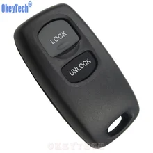OkeyTech 2 Buttons Remote Control Car Key Case Shell For Mazda 2 3 6 323 626 Blank Replacement Keyless Entry Fob Cover No Chip