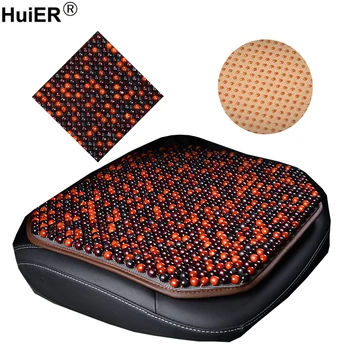 

HuiER Pure Natural Wood Beads Car Seat Cushions Massage Anti-slip Breathable Car Seat Covers Seat Mat Car Styling Free Shipping