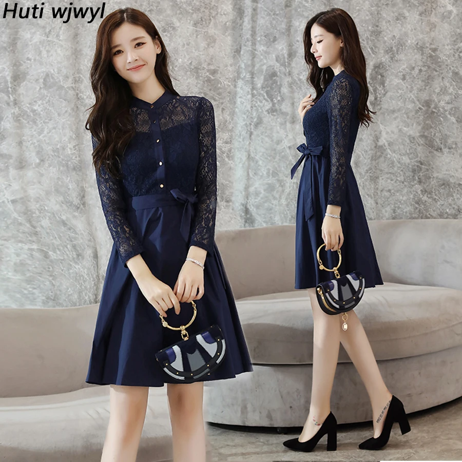

2019 Vintage Plus Size Solid Beach Mini Dresses Summer Korean Office Lady Lace Sexy Sundress Women Bodycon Party Elegant Vestido