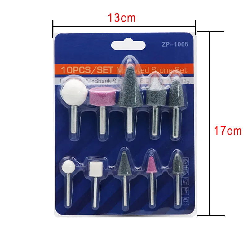 

10 pcs Polishing grinding head 10PCS grinding head set nail artemole grinding head with handle electric grinder using sanding