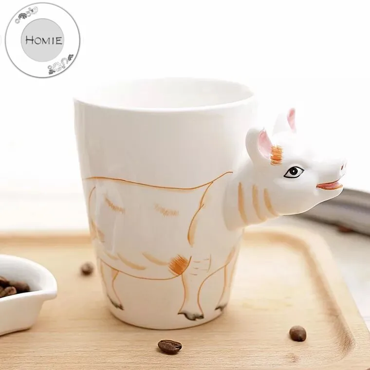 HOMIE lovely Animal Ceramics Coffee Mug Large Capacity 360ml Animal Mugs creative Drinkware Coffee Tea Cups Novelty Gifts milk 01