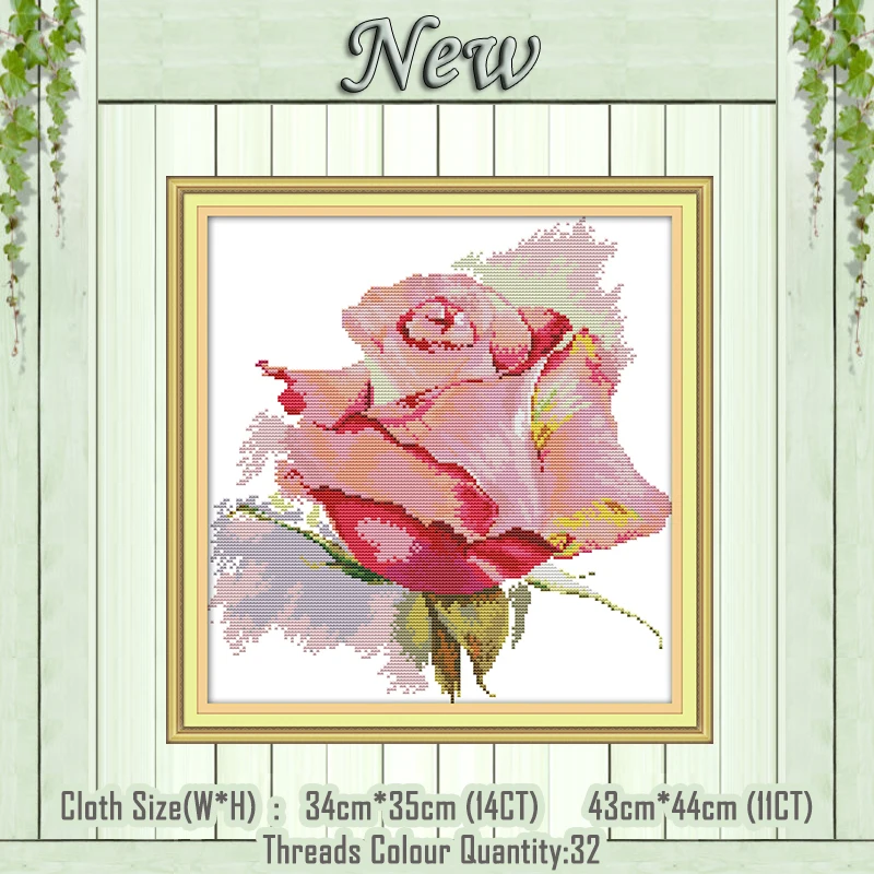 rose flowers beautiful diy painting counted printed on canvas DMC 14CT 11CT Chinese Cross Stitch Needlework Sets Embroidery kits | Дом и сад