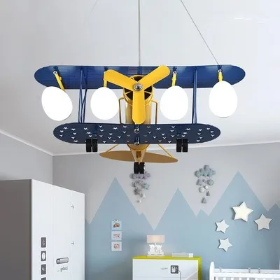  Cartoon LED Pendant Lights For Bedroom Boys Hanging Lamp Kids Pendant Lamps Airplane HangLamp Child - 33013274634