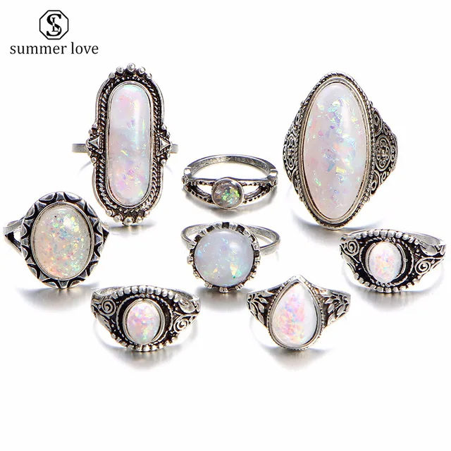 Summer Love 8pcs/Lot Charm Gold Color Midi Finger Ring Set Vintage Boho Knuckle Summer Love 8pcs/Lot Charm Gold Color Midi Finger Ring Set Vintage Boho Knuckle