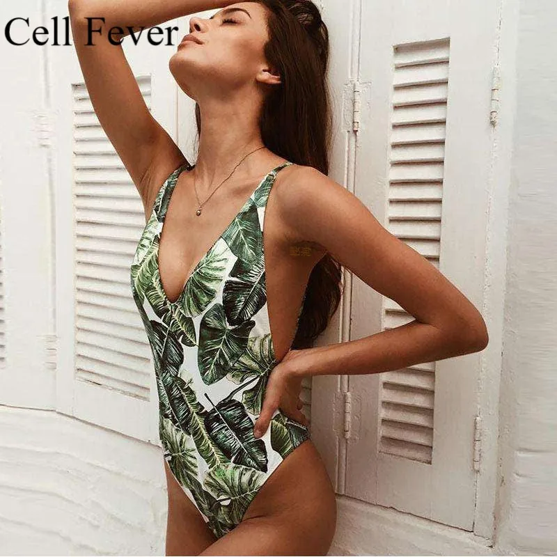 

2019 Sexy One Piece Swimsuit Women's Swimming Suit Swimwear Print Backless Bathing Suits Female Bodysuit Monokini Beach Wear XL