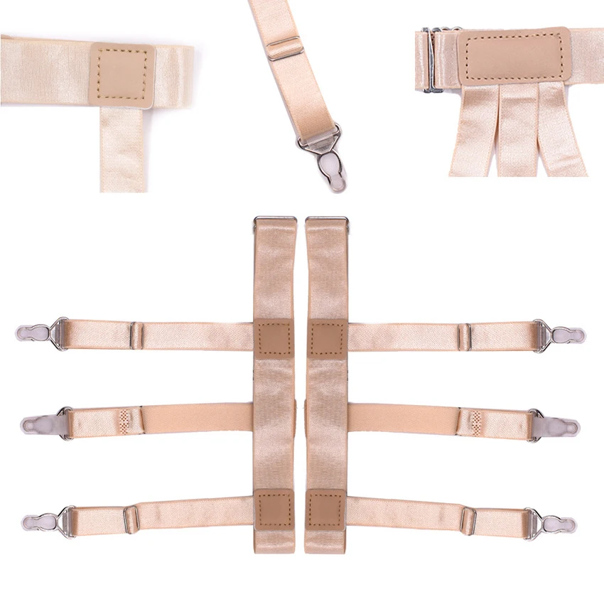 Shirt Stays Holder Gentleman Leg Suspenders Man's Shirt Braces Elastic Uniform Business strap Garters 1pair MR11138