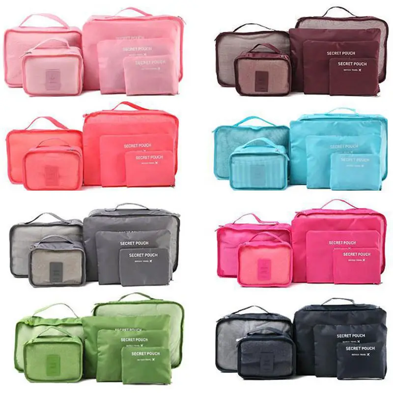 

6PCS Waterproof Clothes Travel Storage Bags Packing Cube Luggage Organizer Pouch 8 colors 2019
