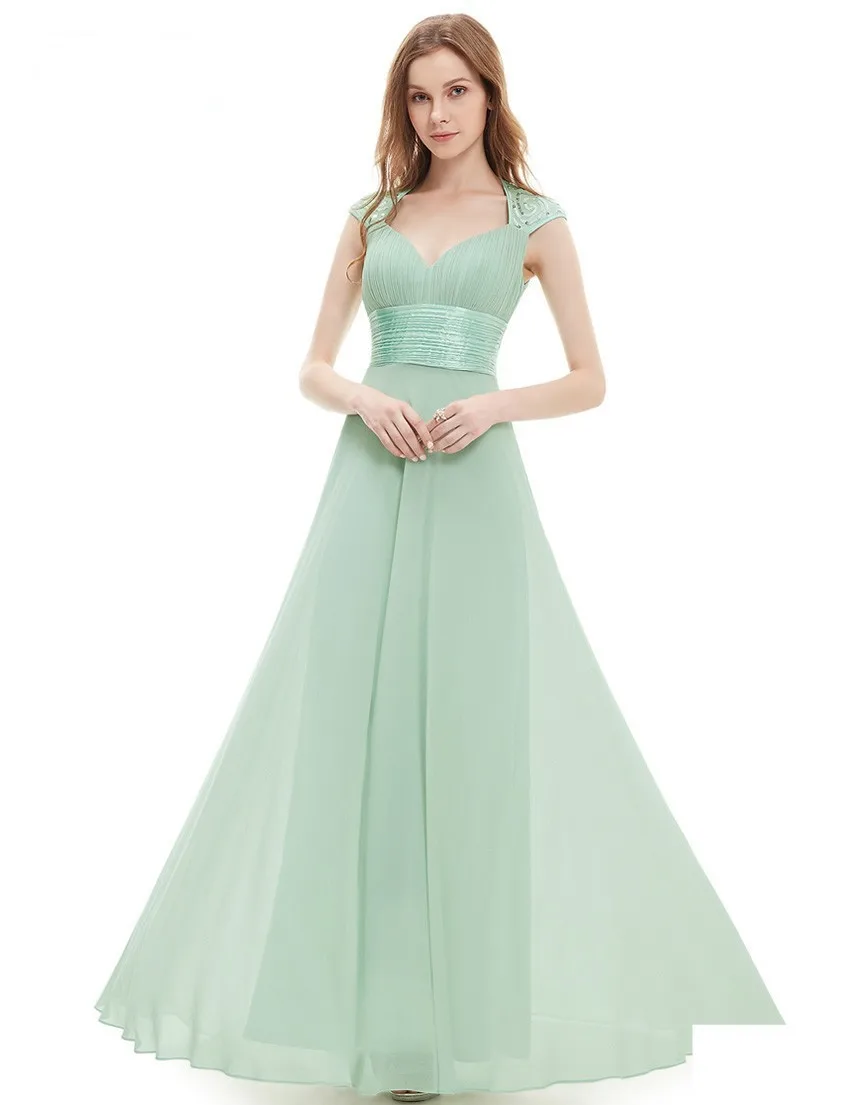 Wedding Sage Green Dress popular sage color dresses buy cheap lots from 2015 elegant cap sleeve bridesmaid sweetheart sleeveless floor length chiffon prom gowns