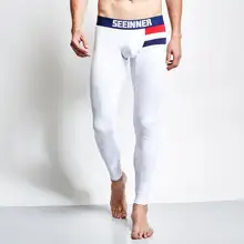 Мужское осенне-зимнее теплое термобелье, Брендовое хлопковое термобелье, мужские длинные удобные дышащие тонкие леггинсы