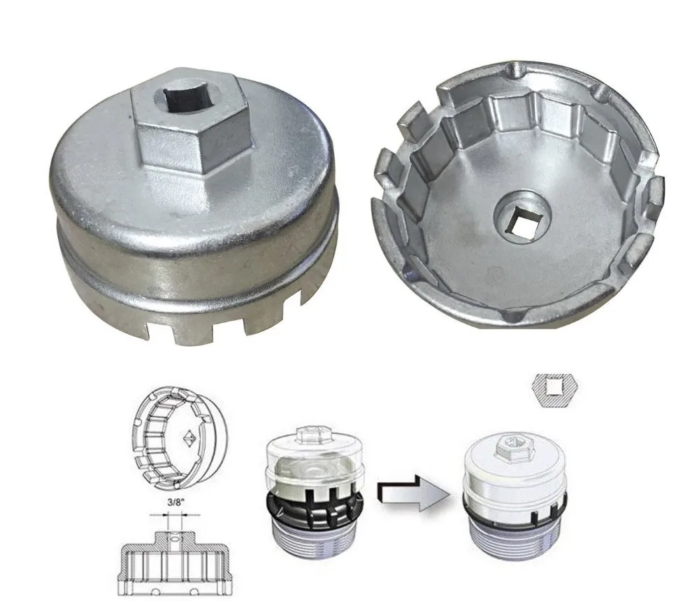 Oil Filter Aluminum Cup Wrench for Toyota Prius Corolla Rav4 Auris G08 Drop ship 64 5mm