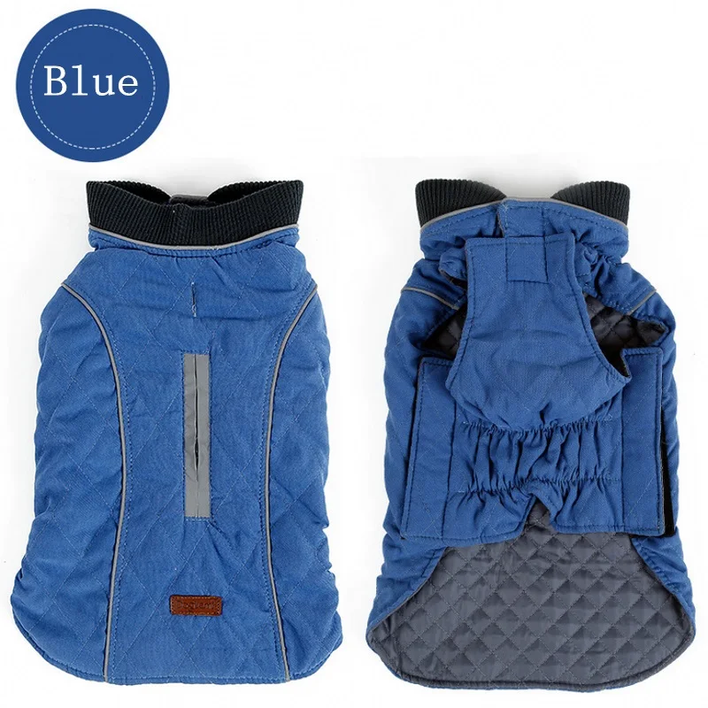 Новинка, ветрозащитная одежда для собак, зимняя теплая куртка для больших собак, утепленная куртка для собак, костюм для домашних собак XXL, XXXL, 6 цветов - Цвет: Blue