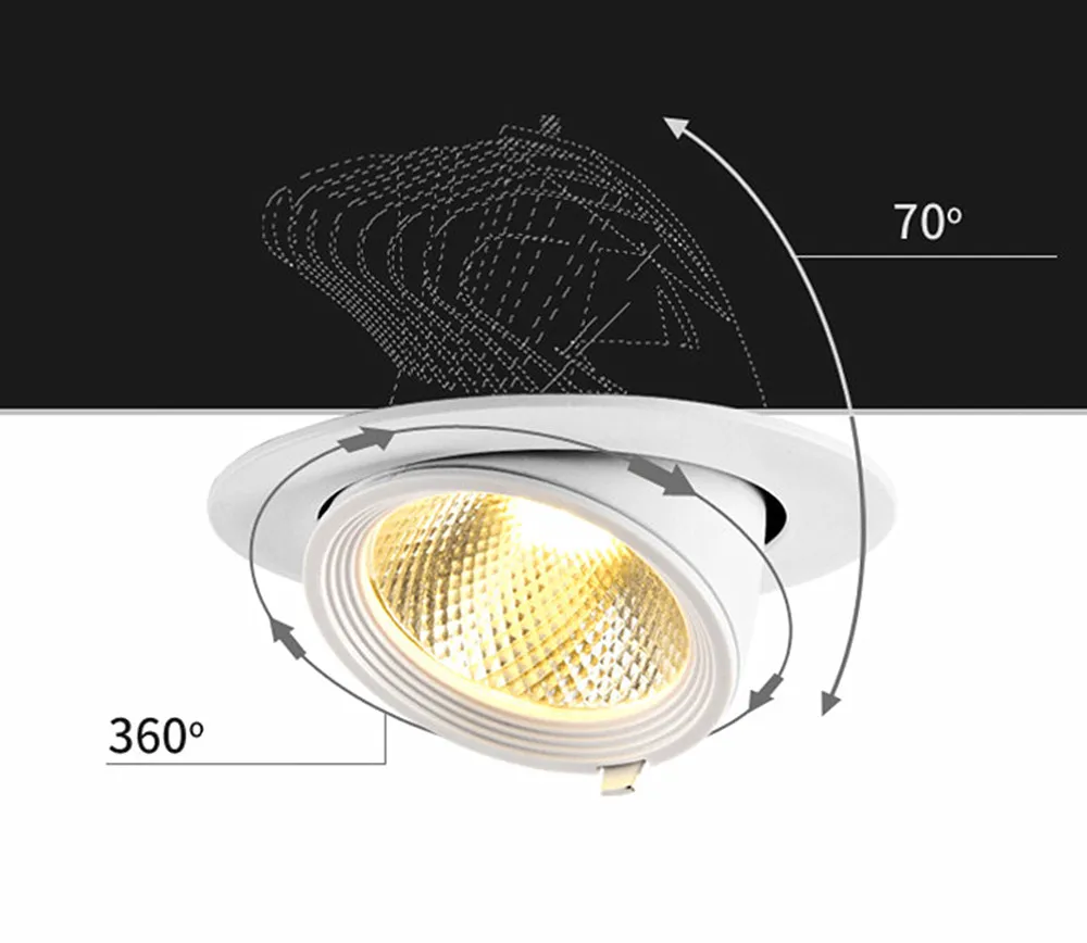 7 W 12 W 20 W 30 W потолочный светодиодный светильник пятно света 360 градусов AC85-260V вращения Спальня Кухня Освещение в помещении с Драйвером