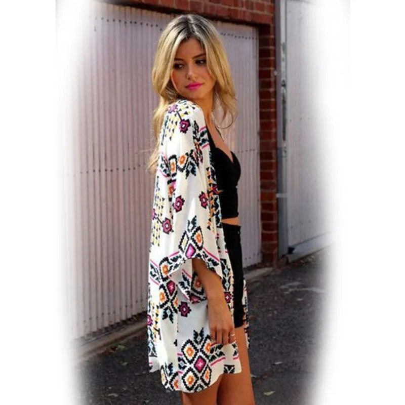 

New Women Loose Cardigan Tops Boho Cover Up Breathable for Summer Beach Party XD88