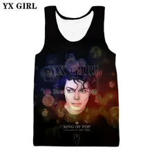YX/брендовая одежда для девочек самые популярные 3d топы на бретелях король поп-музыки Майкл Джексон принт Мужская и женская летняя повседневная крутая жилетка ZV10