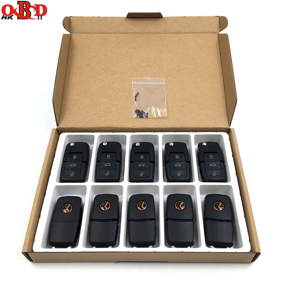 

HKOBDII 10pcs/lot Xhorse VVDI2 Universal Remotes Key 3 Buttons Board For VW Volkswagen B5 Type Mini Remote Programmer