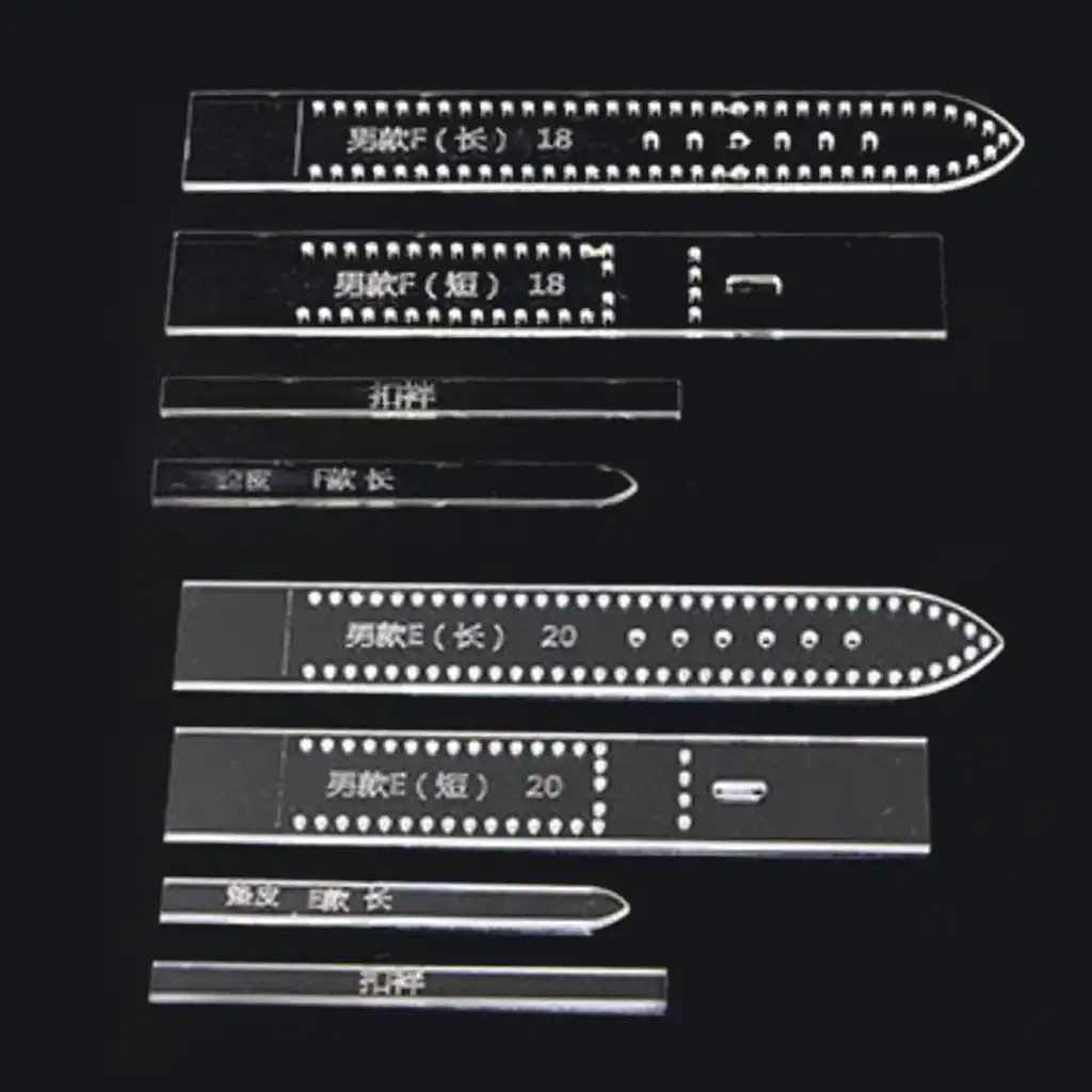 4pcs//Set 18mm Clear Acrylic Watchband Strap Stencil Template Leather Craft